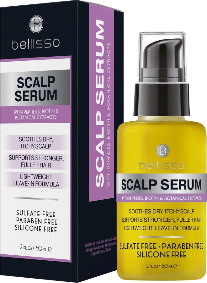 BELLISSO Scalp Serum - Dry and Itchy Dandruff Moisturizer Treatment for Women and Men - Advanced Care and Anti Itch Relief Tonic - 2 Fl Oz - Image 1